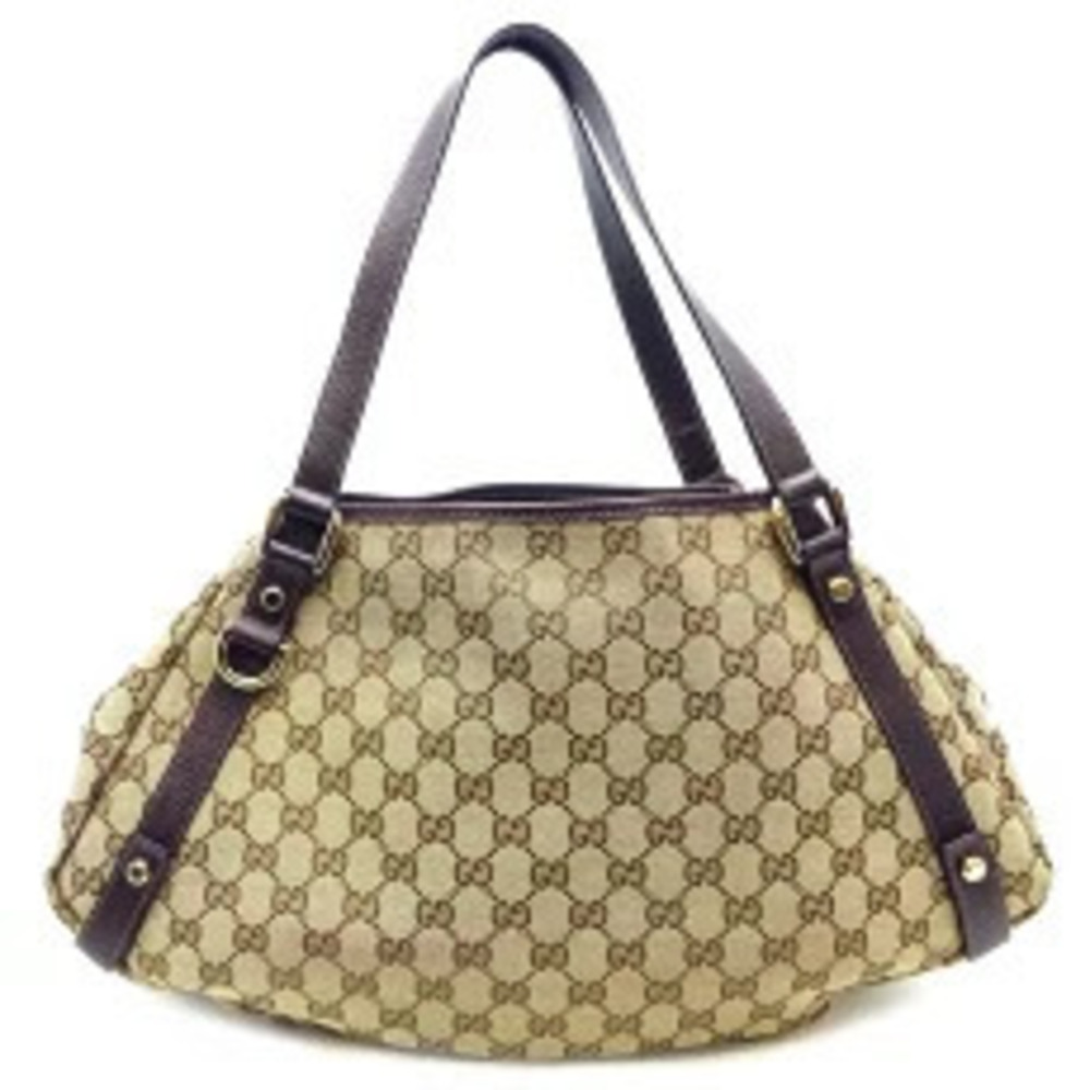 Gucci Abbey GG Shoulder Bag Canvas Beige